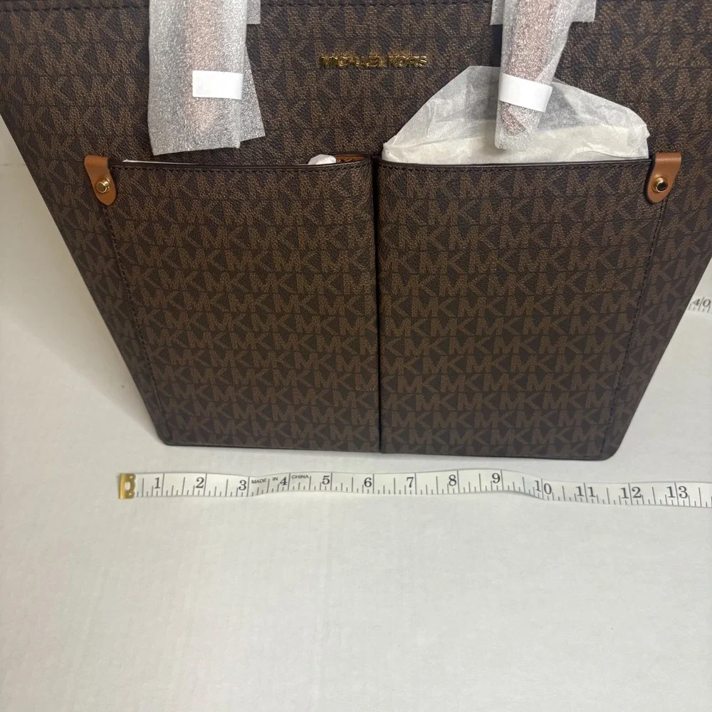 Michael Kors Jet Set Travel Tote Bag Purse Brown Carryall Shoulder Bag‎